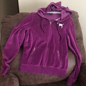 VS Pink velvet zip-up